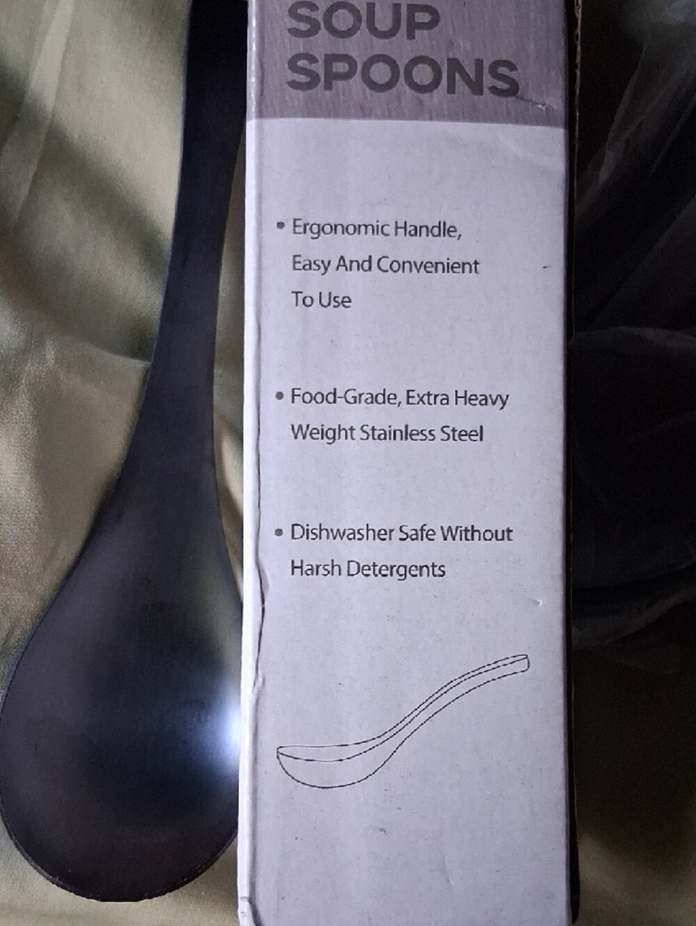 NIB! Matte Black Soup Stainless Steel Spoons - Picture 6 of 6